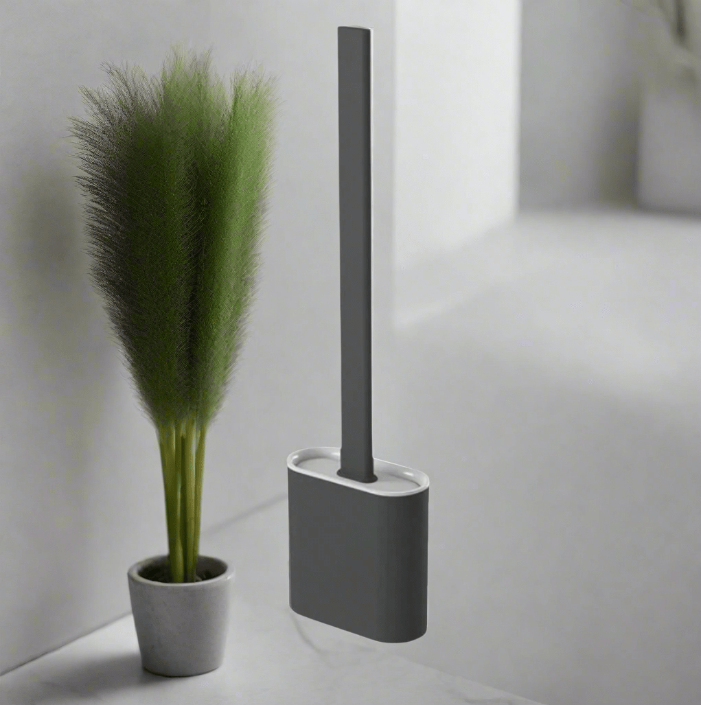 Sleek, modern silicone toilet brush designed for efficient, hygienic deep cleaning, an essential bathroom accessory.