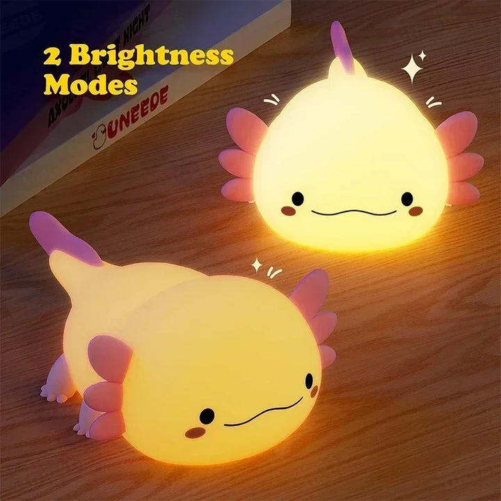Touch control LED night light, soft silicone for kids' nursery, offering comforting light for sleep.