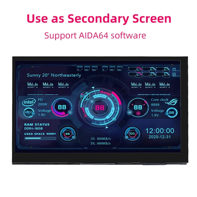 Ultra-compact 7-inch USB-powered touchscreen monitor. Ideal portable display for mini PCs, laptops & Raspberry Pi projects.