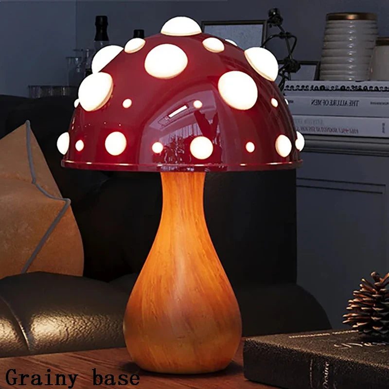 Cozy mushroom USB lamp providing a warm, ambient glow, perfect for bedside or desk lighting.