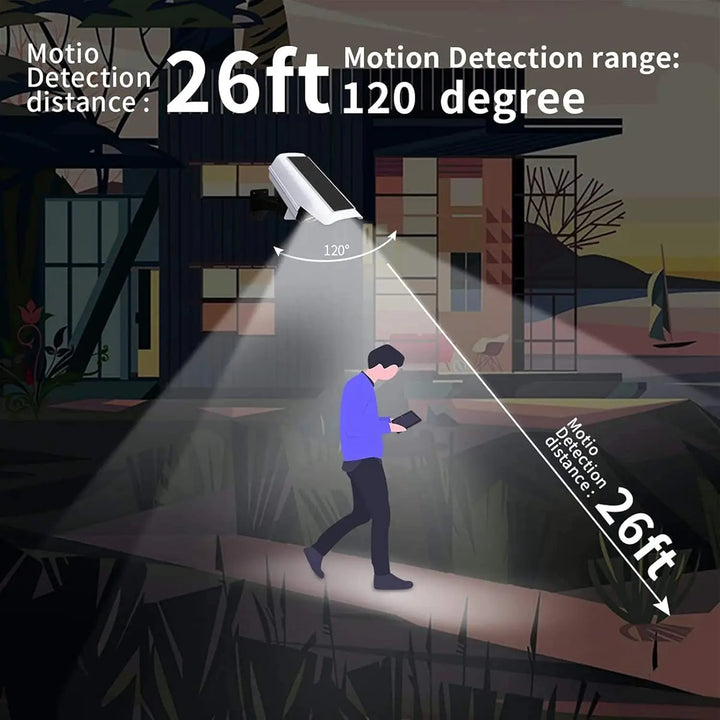 Energy-efficient solar garden light with smart motion sensor; ideal wireless outdoor LED security.