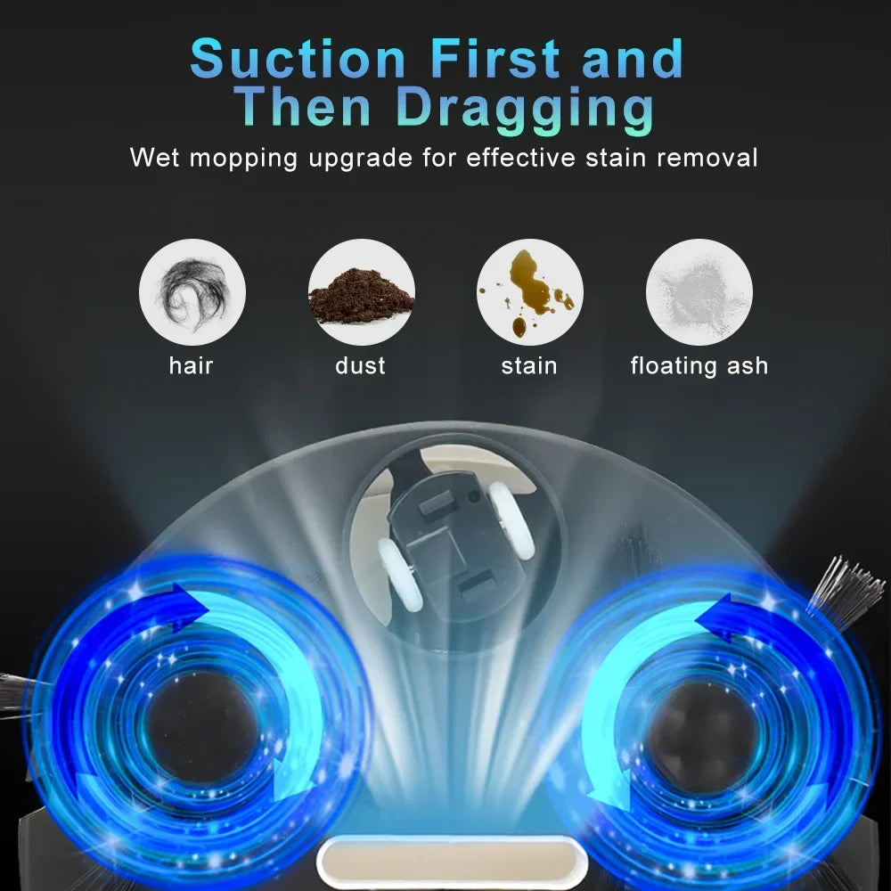 Smart robotic vacuum & mop for home automation. Automatic floor care on hardwood, tile, & carpet. Pet-friendly.