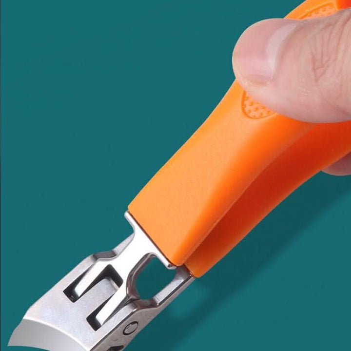 Ergonomic stainless steel nail clipper, ideal for thick fingernails & ingrown toenails. Unisex grooming tool.