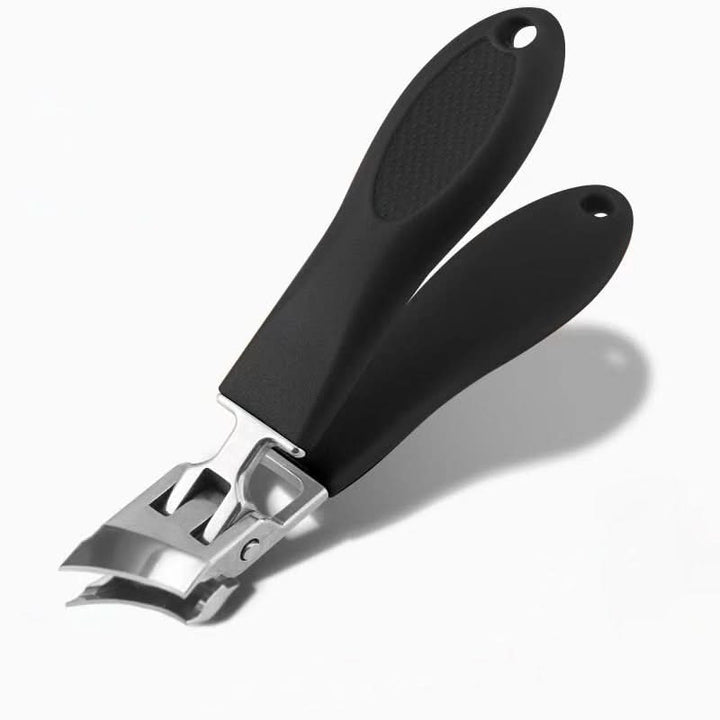 Durable stainless steel precision nail clipper with splash guard. Professional grooming for thick & ingrown nails.