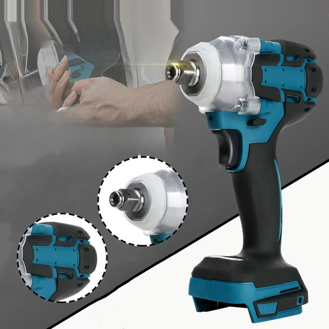 Men's heavy duty cordless impact wrench, 380 ft-lb torque for automotive & DIY. Brushless electric power tool.