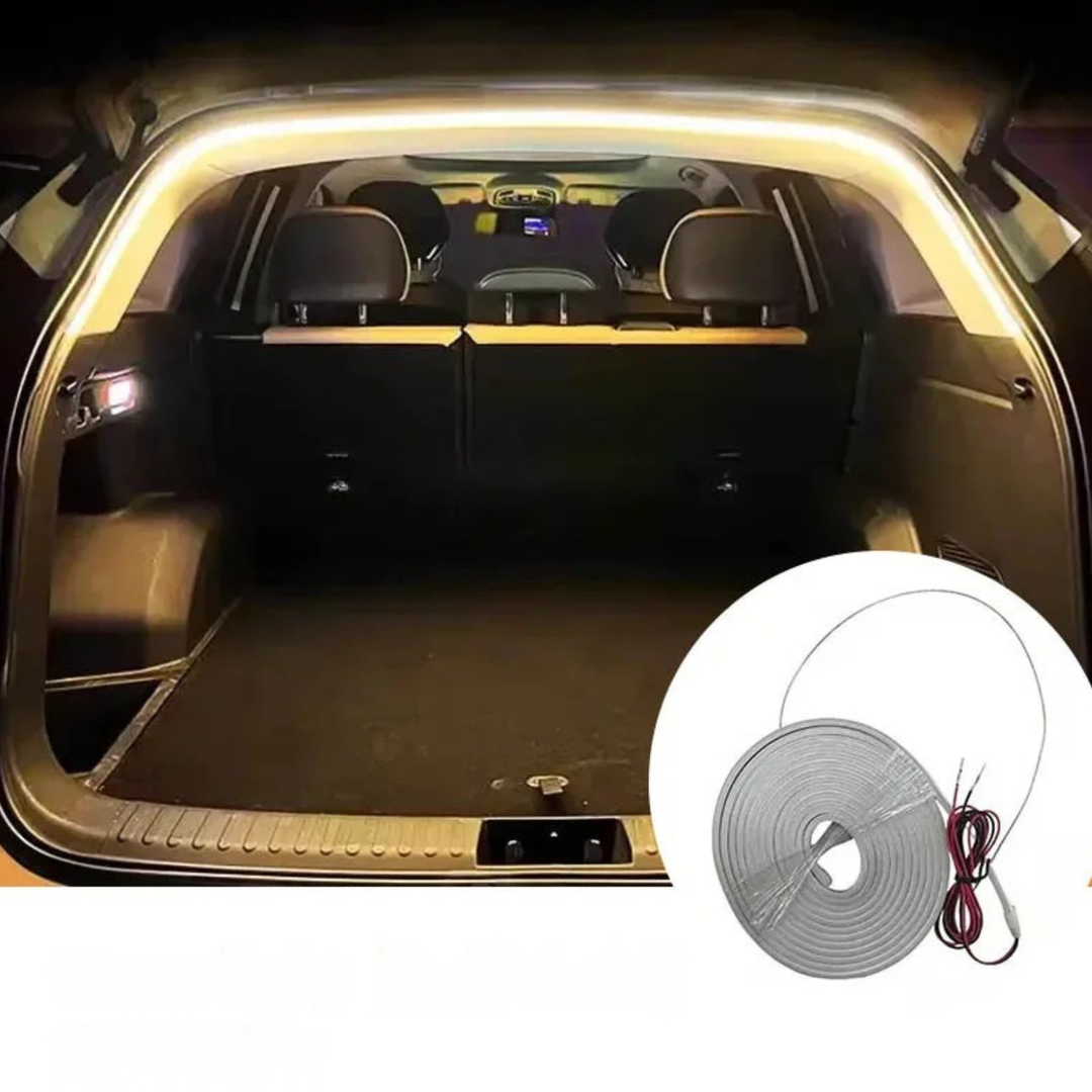 Smart motion-activated LED trunk light strip. Essential car accessory for better cargo area illumination.