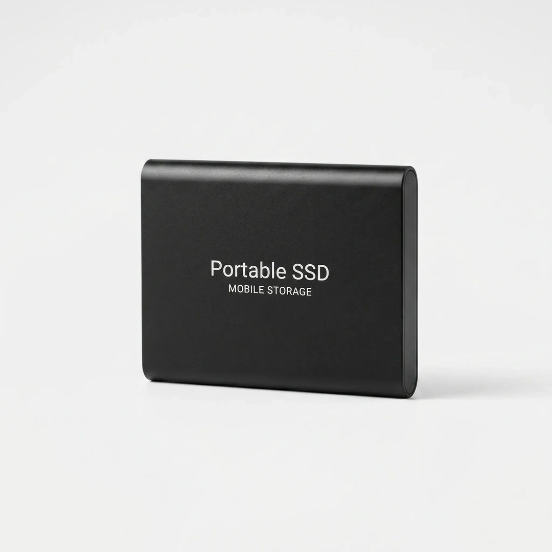 Compact external SSD with USB-C, 128TB high-speed storage. Perfect for portable data backup & computer accessories.