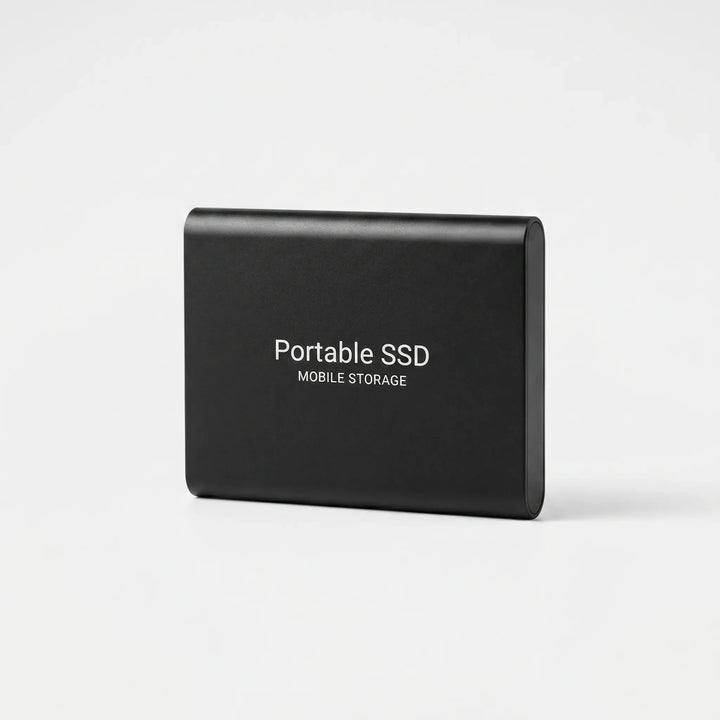 Compact external SSD with USB-C, 128TB high-speed storage. Perfect for portable data backup & computer accessories.