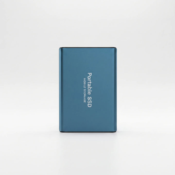Sleek design universal 128TB external SSD, offering immense capacity for mobile backup & fast data access anywhere.