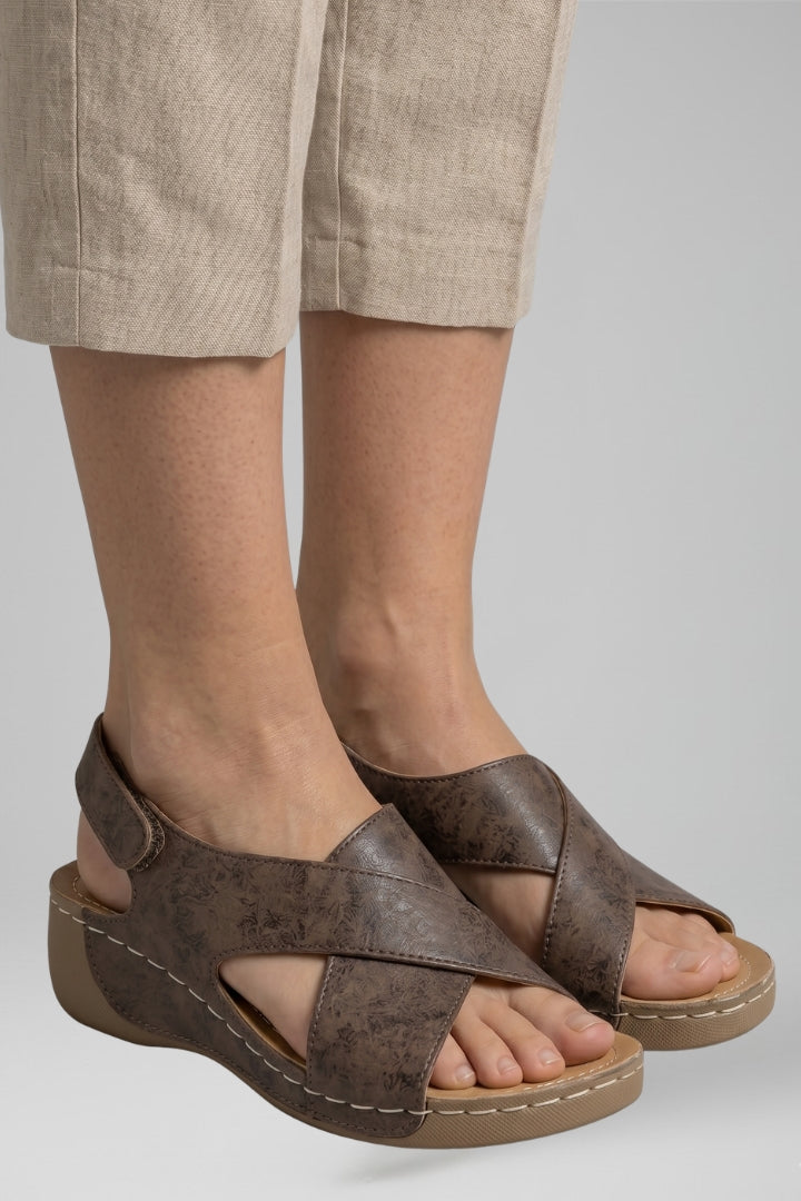 Elevated women's platform wedge sandals in a chic design, perfect comfort footwear for summer fashion.