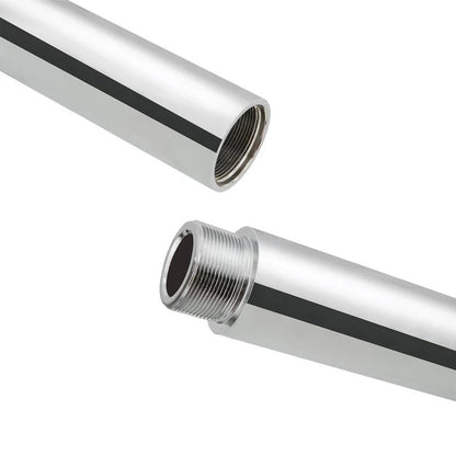 "Adjustable 45mm chrome dance pole with sleek design, perfect for spinning routines and enhancing home fitness performance."