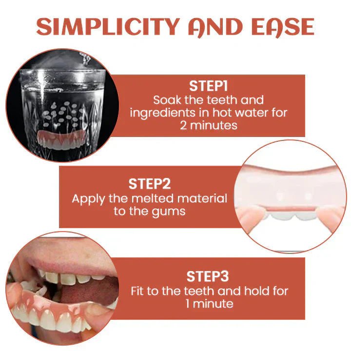 Adjustable Silicone Denture Set for a Natural Smile - Lexians