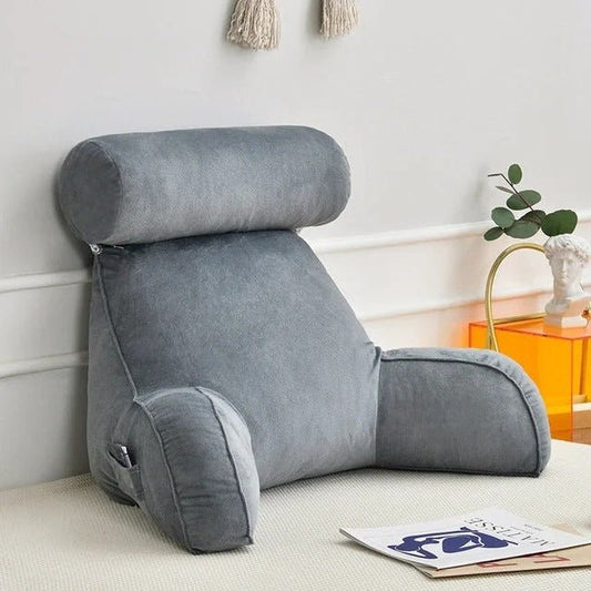 Adjustable Velour Backrest Pillow with Arms - Lexians