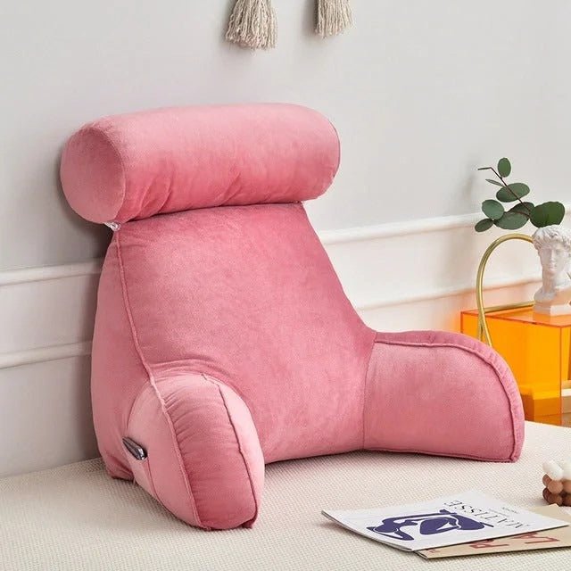 Adjustable Velour Backrest Pillow with Arms - Lexians