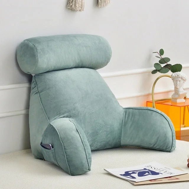 Adjustable Velour Backrest Pillow with Arms - Lexians