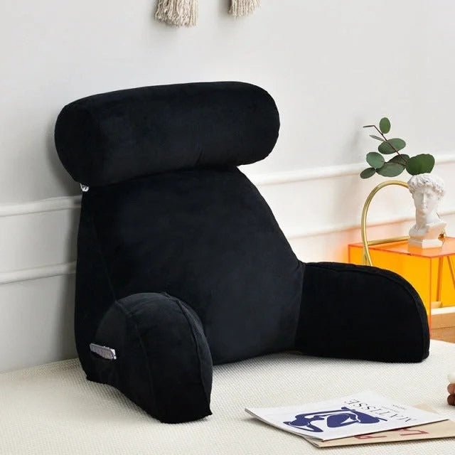 Adjustable Velour Backrest Pillow with Arms - Lexians