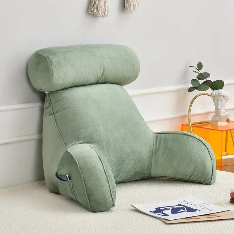 Adjustable Velour Backrest Pillow with Arms - Lexians