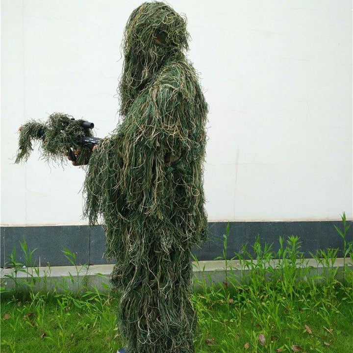 Ghillie suit for adults, featuring 3D camouflage for outdoor concealment, hunting, and stealth