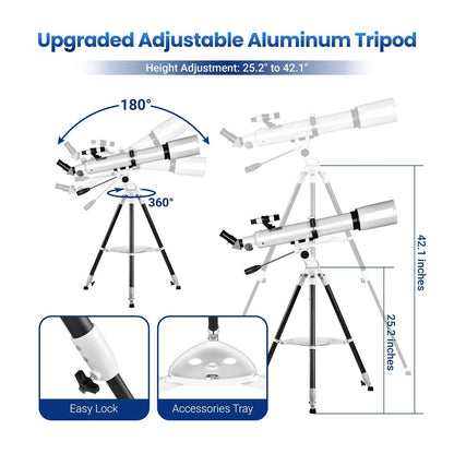 Advanced Stargazing Telescope with Star Tracking App for Adults - Lexians