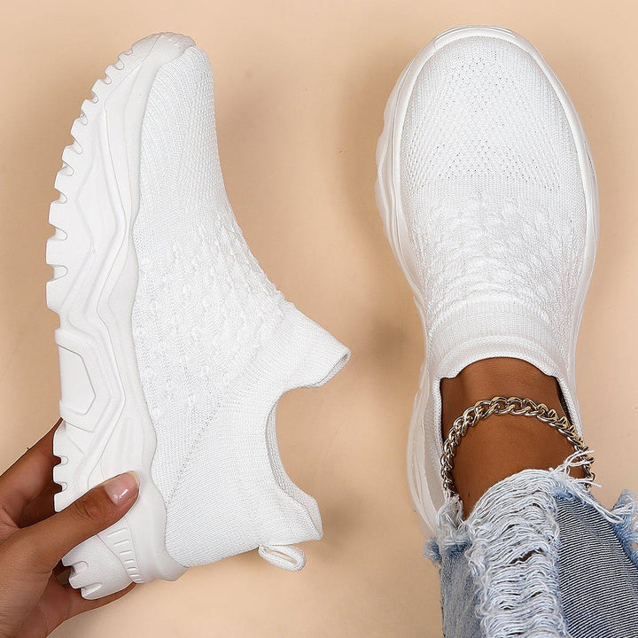 All-white Unisex Orthopedic Cloud Slip-On Shoes, perfect for comfort and support, ideal for work.