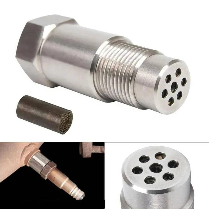 O2 sensor spacer with catalytic converter to fix check engine light & improve exhaust system.