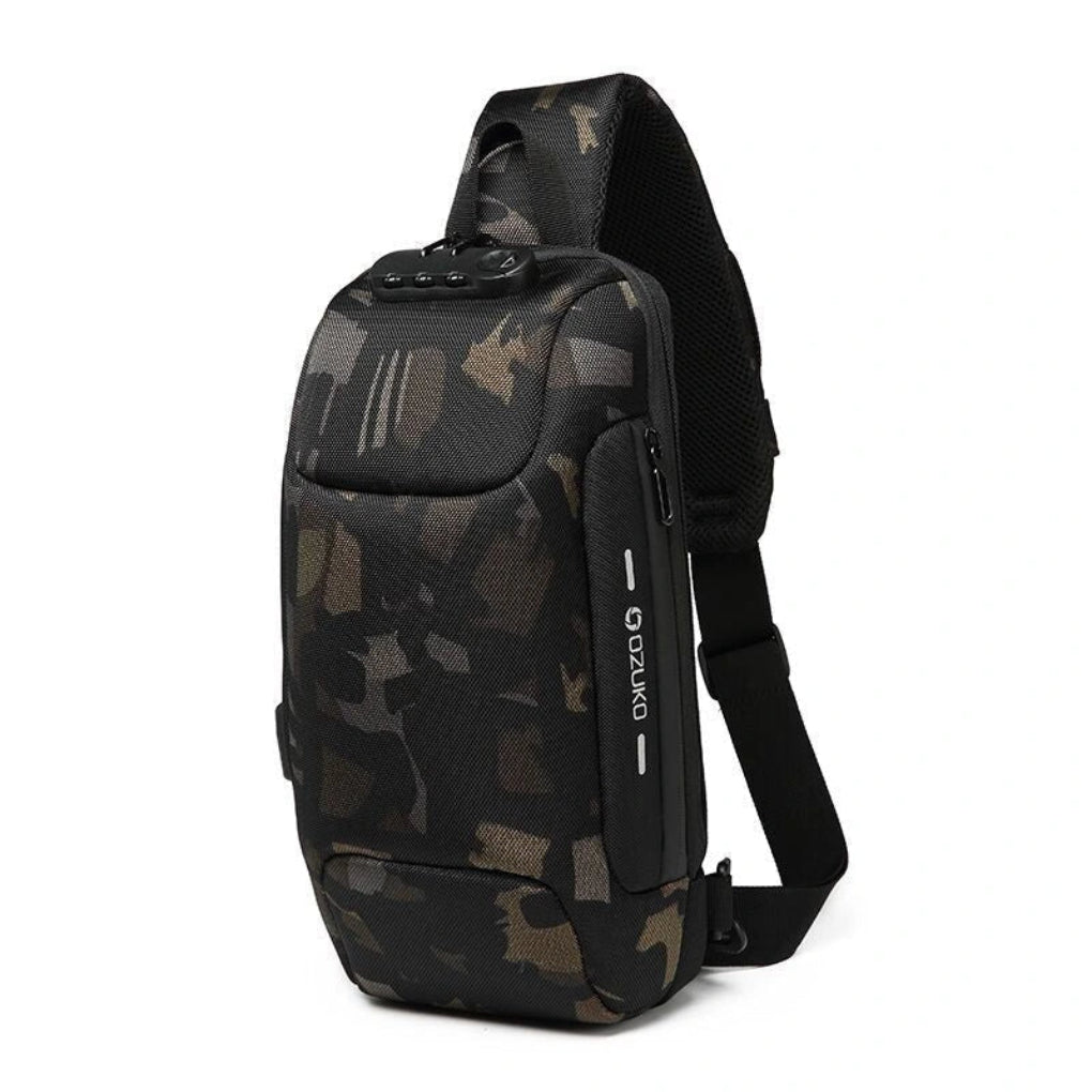 Versatile anti-theft sling bag for men & women, offering secure storage, USB charging, and comfortable crossbody wear.
