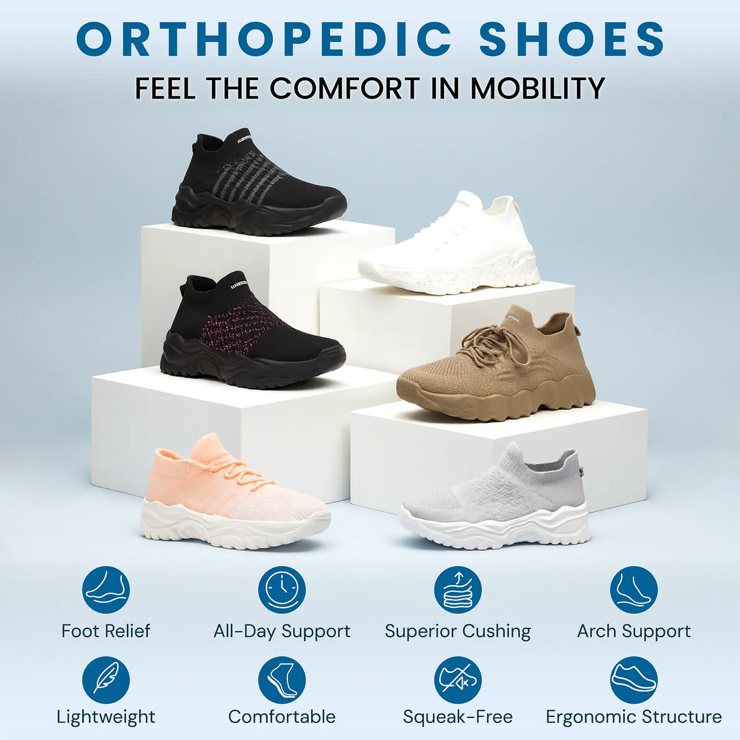 Pair of bright green Ortho Cloud slip-on shoes, ideal for comfortable walking and casual wear.