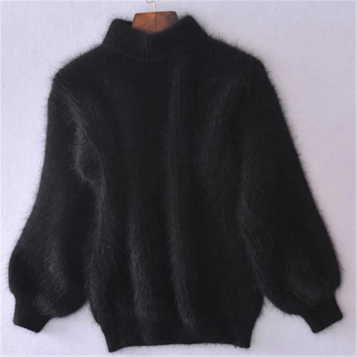 Women's stylish cozy sweater. Long sleeve knit pullover top for comfortable everyday wear, fall & winter warmth.