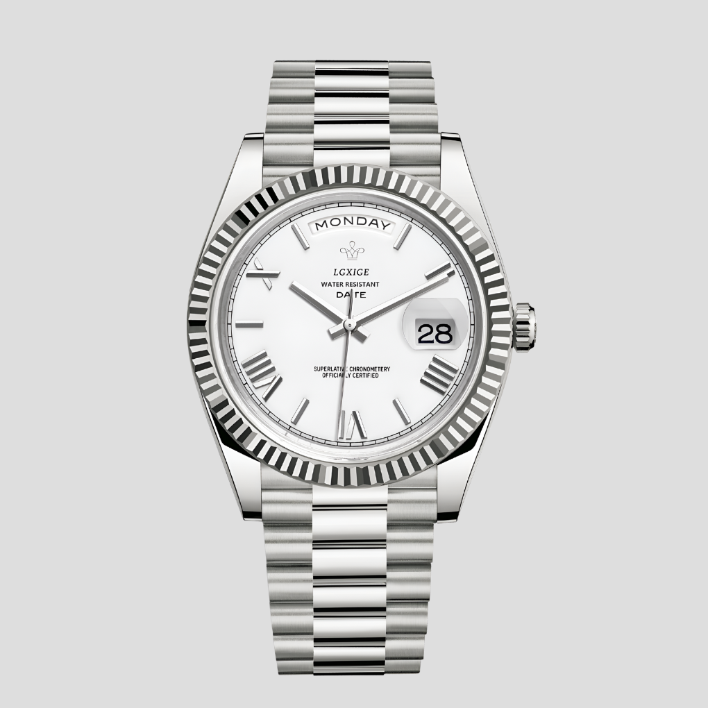 Men's classic wristwatch with slim design & date display. Elegant men's timepiece for daily wear.