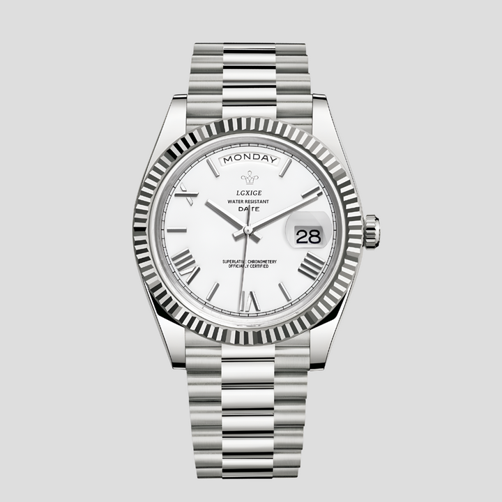 Men's classic wristwatch with slim design & date display. Elegant men's timepiece for daily wear.