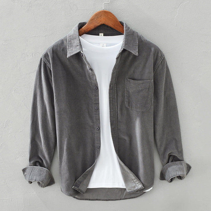 Men's stylish button-up long sleeve casual shirt, perfect for everyday wear & layering.