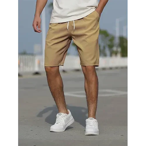 Versatile men's high-waist shorts with a lightweight, relaxed fit. Perfect comfortable summer and travel essential wear.