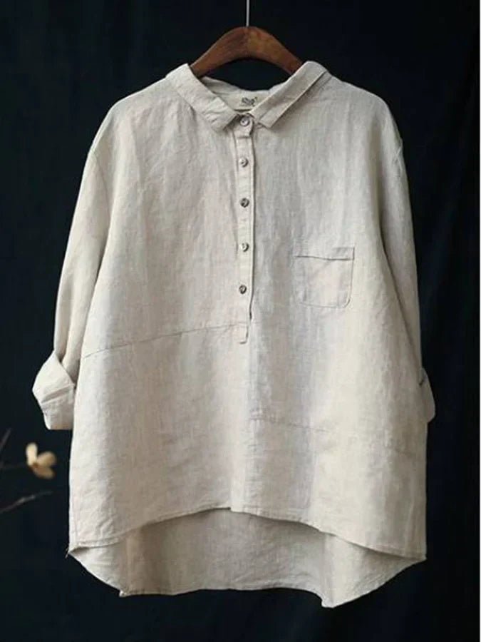 Relaxed fit women's long sleeve oversized button-down shirt, a versatile casual top for effortless style.