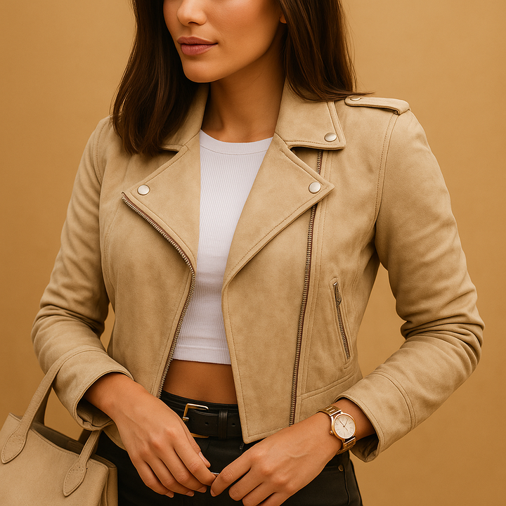 Chic women's tailored jacket, ideal for sophisticated office wear. Lightweight, versatile, and suitable for all seasons.