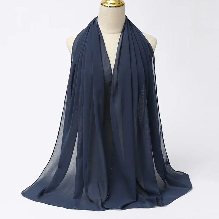 Soft Leilani chiffon hijab scarf, an all-season women's accessory. Modest fashion headwear for elegant styling.