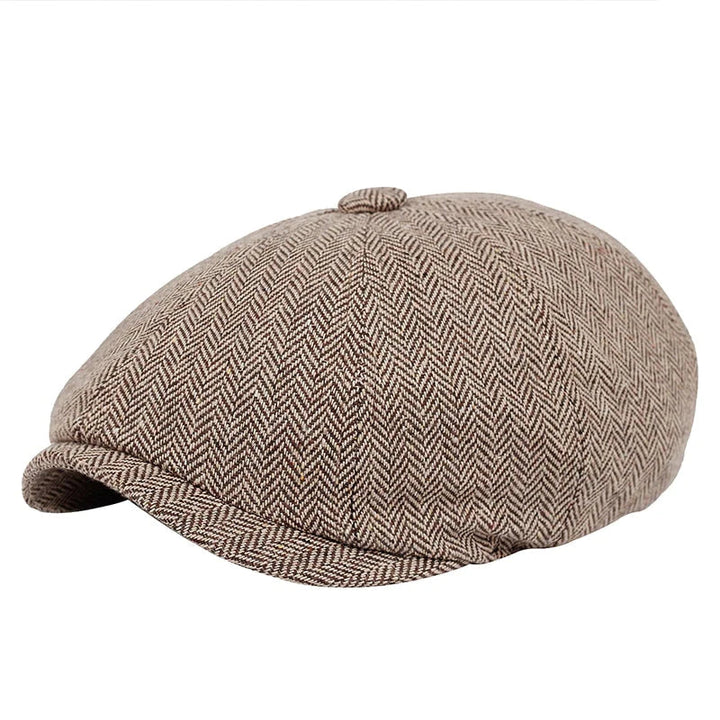 Men's vintage flat cap, a classic newsboy style hat for stylish and timeless men's fashion.