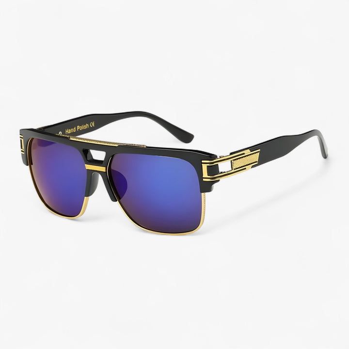 Classic unisex mirrored sunglasses with a stylish square frame, offering UV400 protection for summer.