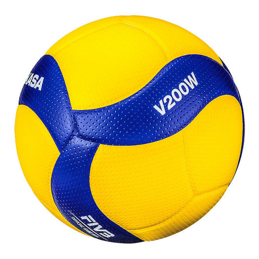 Classic volleyball for men and women, durable PU leather, white and blue finish, ideal for both indoor and outdoor play.