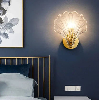 Coastal Shell Wall Sconce – Elegant Glass Wall Light - Lexians