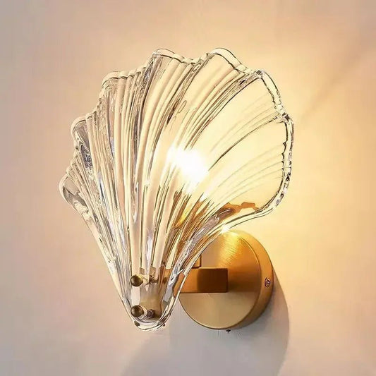 Coastal Shell Wall Sconce – Elegant Glass Wall Light - Lexians