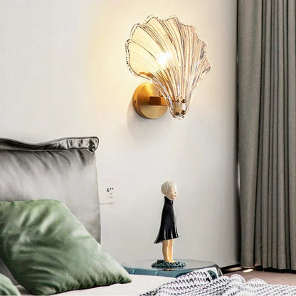 Coastal Shell Wall Sconce – Elegant Glass Wall Light - Lexians