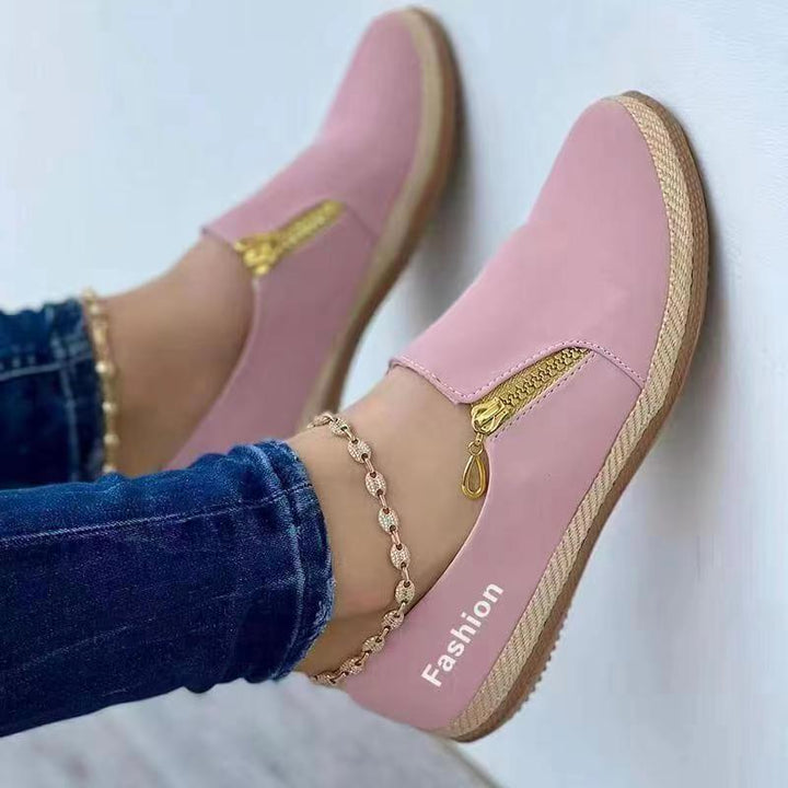 Lina women's round-toe slip-on sneakers with non-slip sole. Comfortable everyday walking shoes for women.