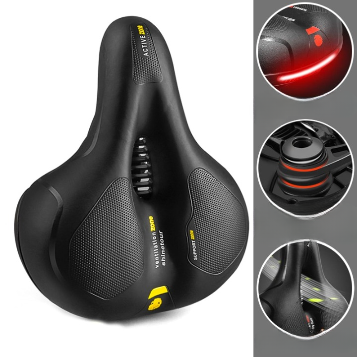 Ergonomic bike seat designed for sit bone pain relief. Provides ultimate comfort for long rides.