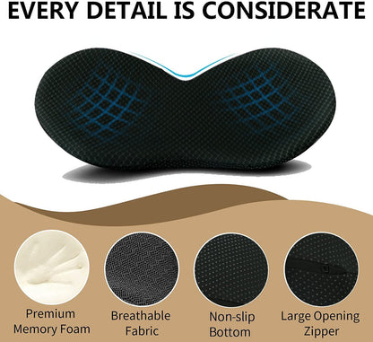 "Comfortable car seat cushion for short drivers, memory foam, 3.5 inches thick, raises height, ergonomic, breathable fabric"