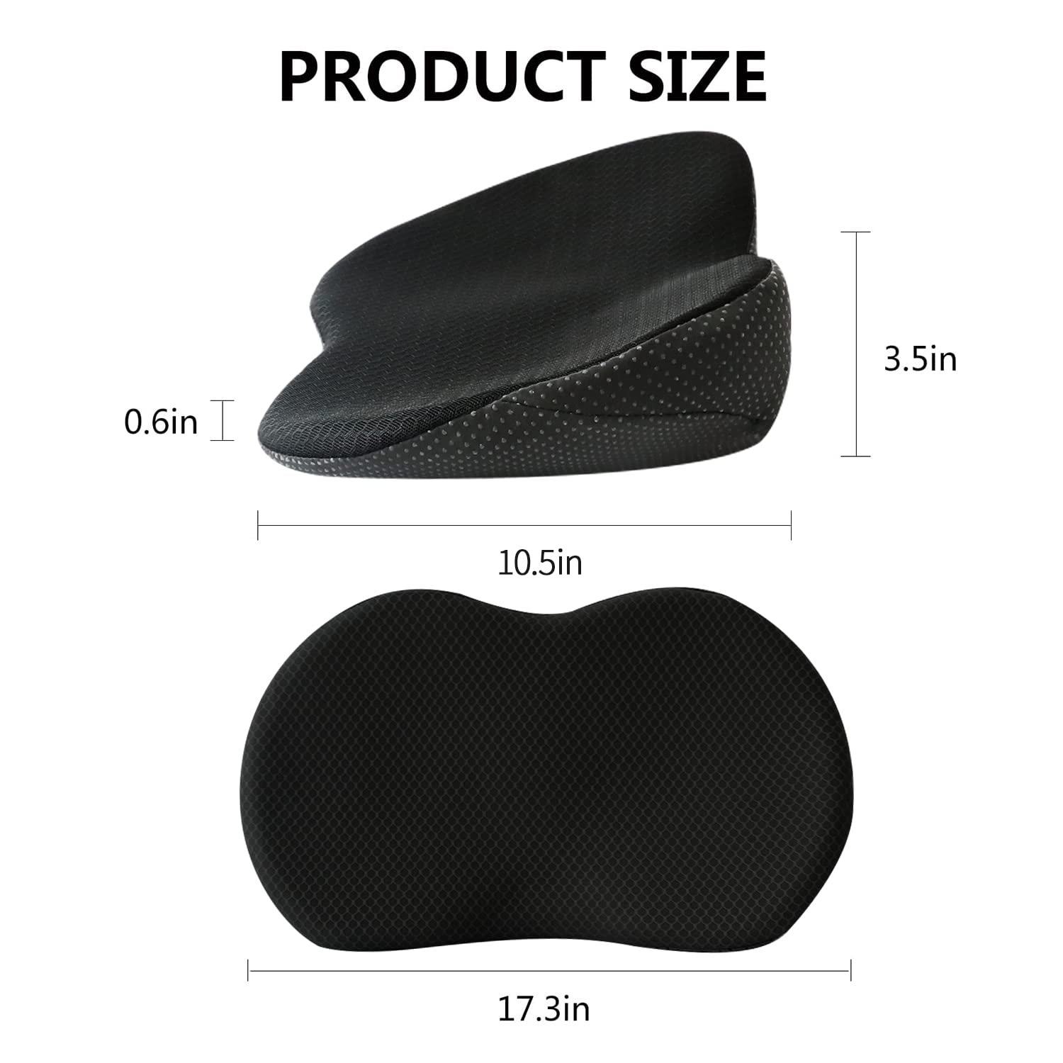 "Comfortable car seat cushion for short drivers, memory foam, 3.5 inches thick, raises height, ergonomic, breathable fabric"