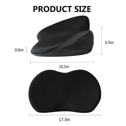 "Comfortable car seat cushion for short drivers, memory foam, 3.5 inches thick, raises height, ergonomic, breathable fabric"