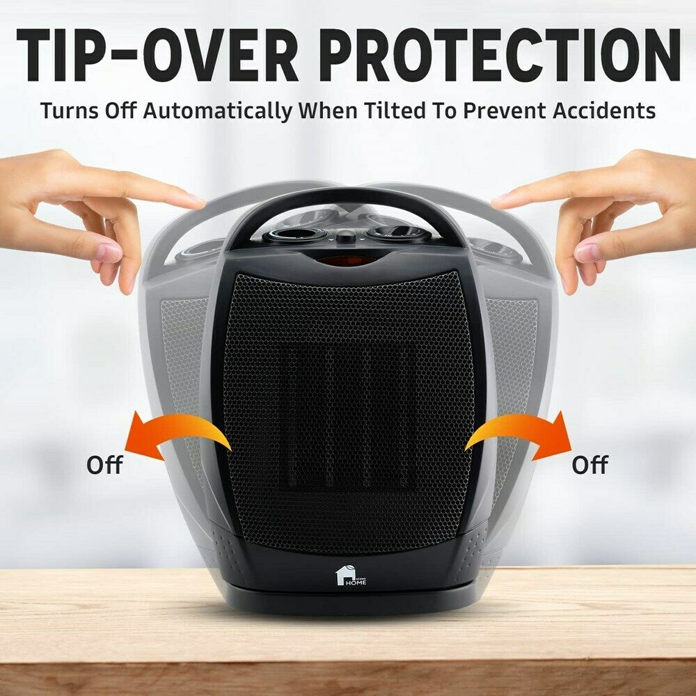 "Compact electric space heater with sleek design, oscillating function, and quiet operation for cozy indoor warmth."