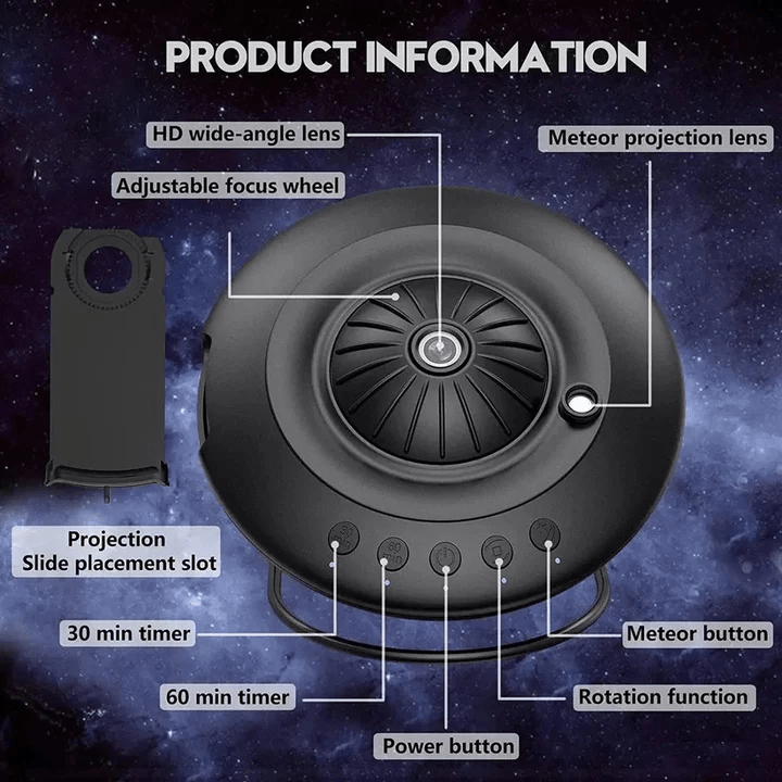Compact Galaxy Projector with Planetarium Effects - Lexians