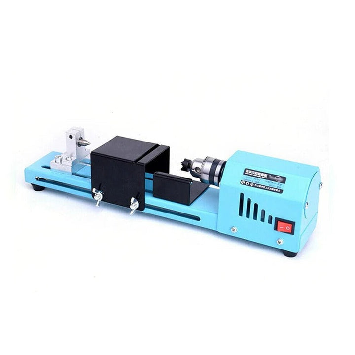 Compact Mini Wood Lathe Machine for DIY Projects, with sturdy build and precision, ideal for woodworking enthusiasts.