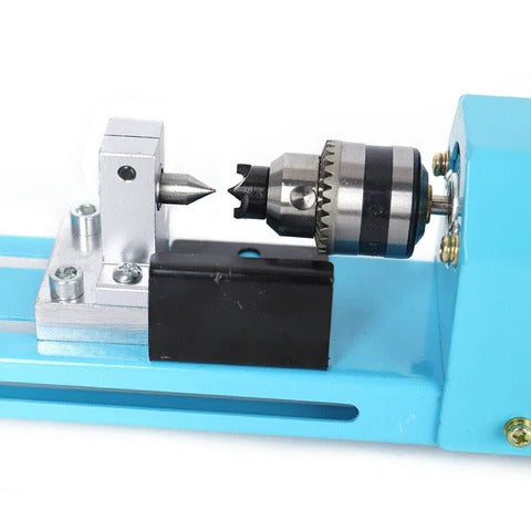 Compact Mini Wood Lathe Machine for DIY Projects, with sturdy build and precision, ideal for woodworking enthusiasts.